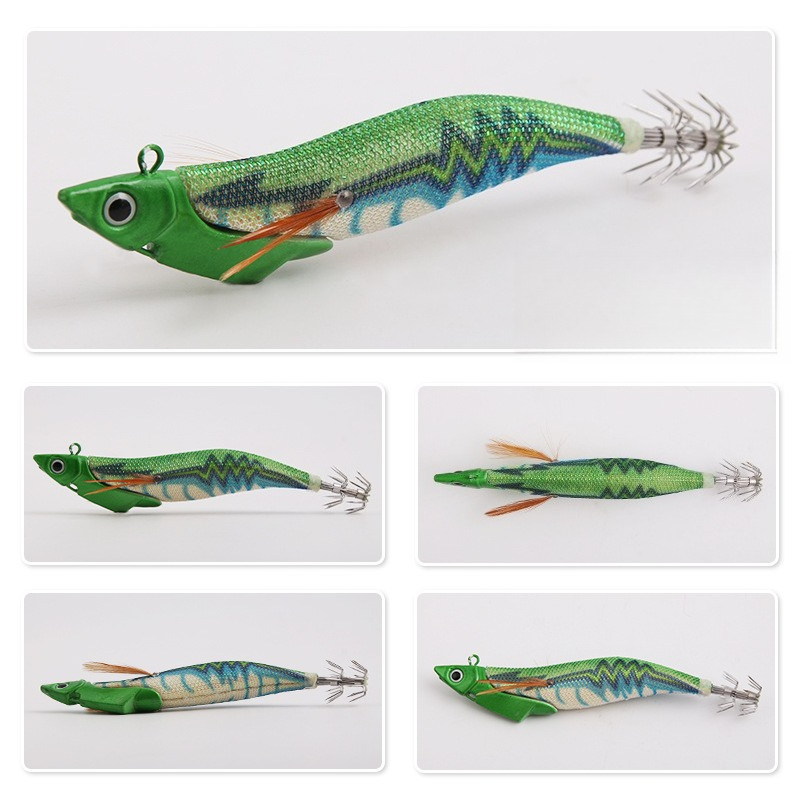 Fishing Equipment Clearance - 1 Pc Luminous Wood Shrimp Squid