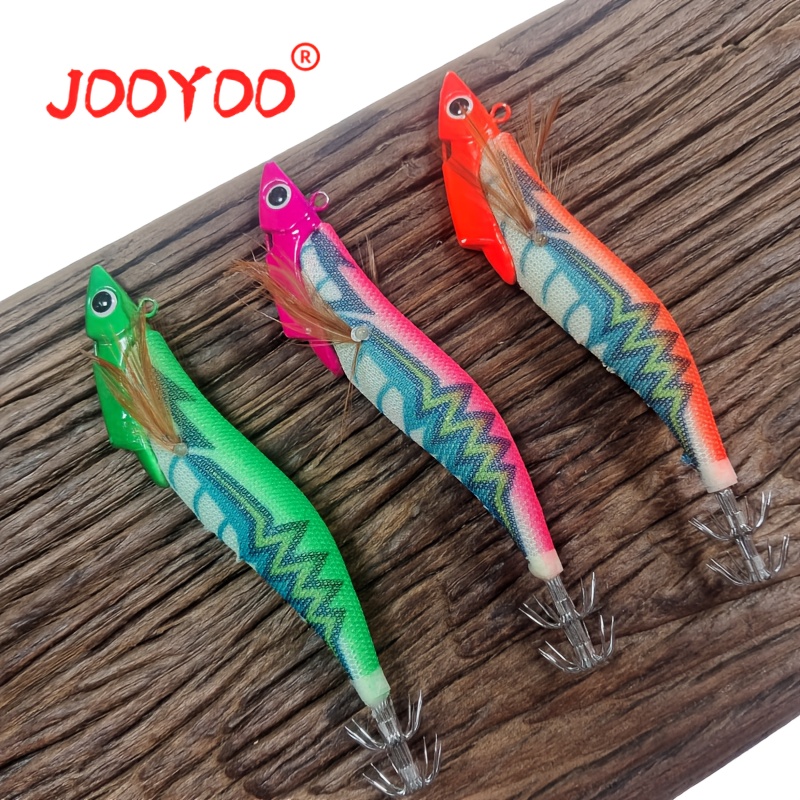 Fishing Equipment Clearance - 1pc Luminous wood shrimp squid hook