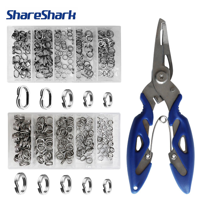 Fishing Equipment Tackle - ShareShark 200pcs Stainless Steel Split Ring