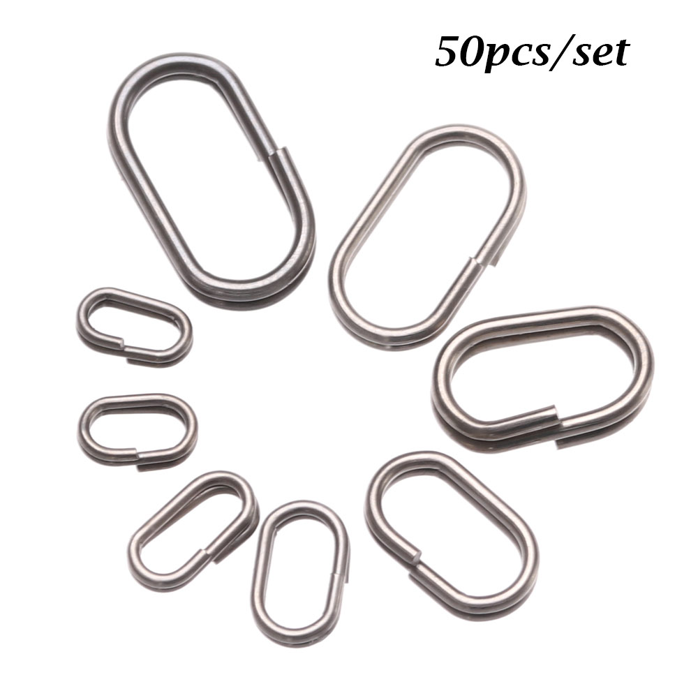 Fishing Equipment Tackle - 50 PCs/Lot 8/10/13/15/17/19mm Oval Split Rings