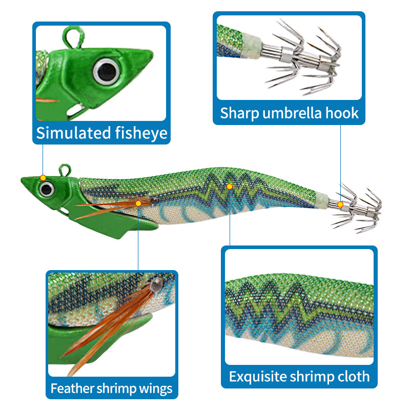 1 Pc Luminous Wood Shrimp Squi - Fishing Equipment Clearance ulasan dan harga