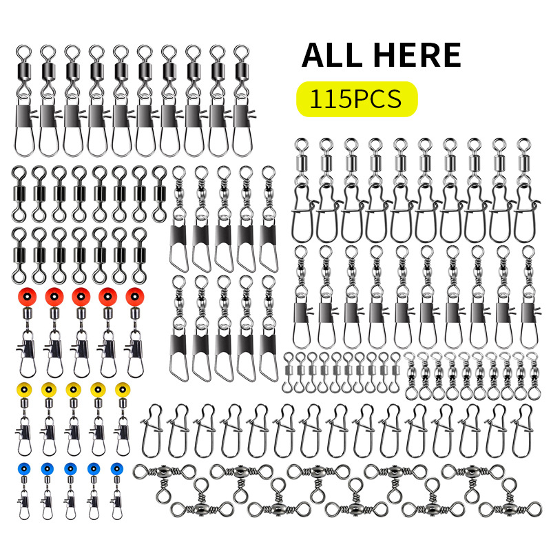 115pcs Fishing Swivel Connecto - Fishing Equipment Box ulasan dan harga