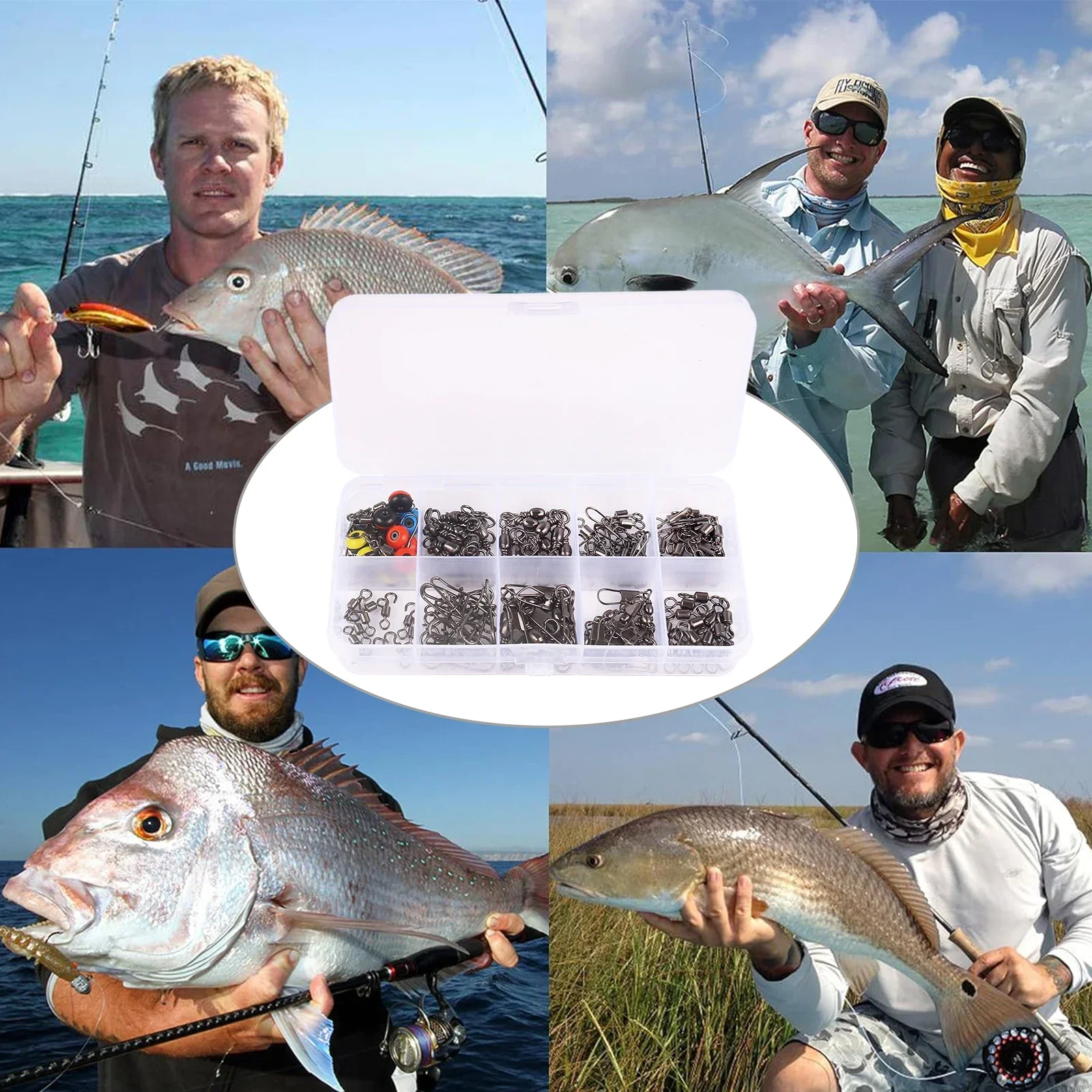 115pcs Fishing Swivel Connecto - Fishing Equipment Box ulasan dan harga
