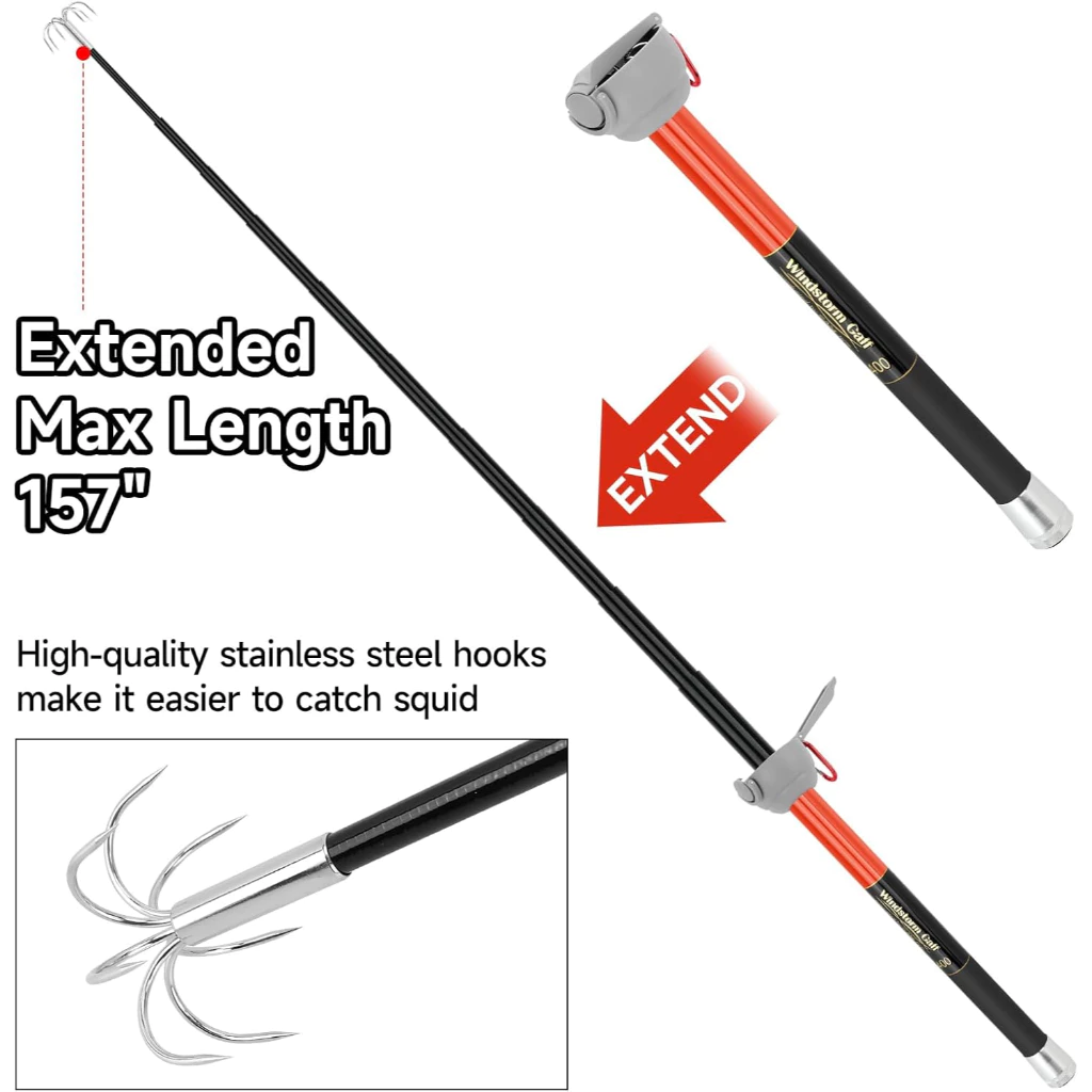 SANLIKE Fishing-Squid Gaff 3M/ - Carbon Fishing Rod ulasan dan harga