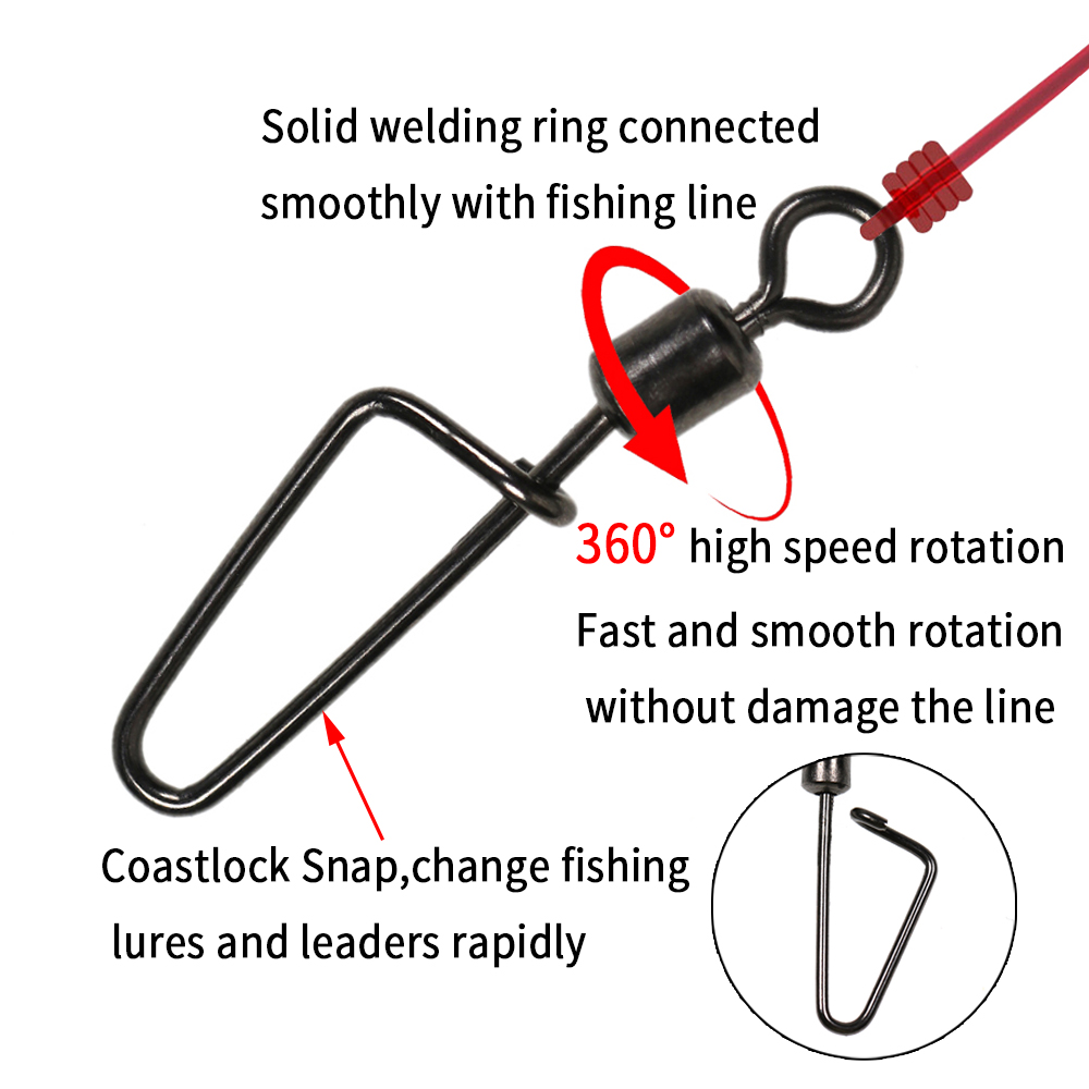 20PCS #12 -1/0 Rolling Swivel  - Fishing Equipment Tackle ulasan dan harga