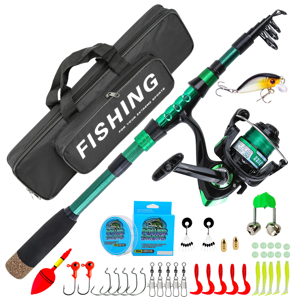 1.8 Meters Green Carbon Fiber  - Fishing Equipment Box ulasan dan harga